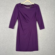 Tahari Dress 4 Petite Sheath Pencil Sunburst Asymmetric Secretary Career Church