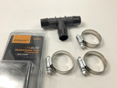 Continental Elite 64091 Molded Heater Hose T-Connector, 3/4'' Tee With Clamps