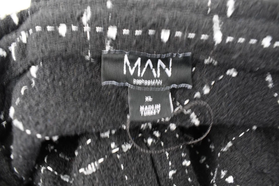 Мужская черная клетчатая рубашка Boohoo-Man с длинным рукавом на пуговицах размер XL передний карман - Изображение 3 из 4