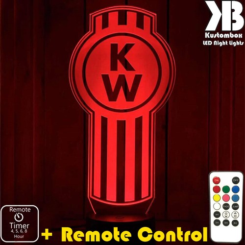KENWORTH TRUCK PERSONALISED 3D LED Night Light 7 Colour Changing Mancave Lamp - Picture 14 of 22