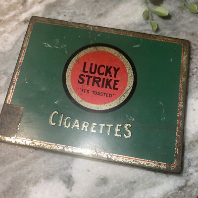 Lucky Strike Vintage Green Cigarette Tin “it's Toasted” -D