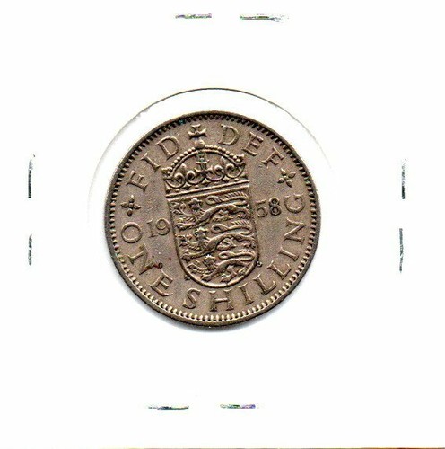 UK England 1958 One Shilling Queen Elizabeth II as pictured - Picture 6 of 6