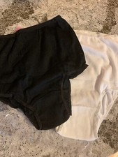 Vintage Lot 2 Nylon Lace Stretchy Brief Panty Granny White  Black Unused