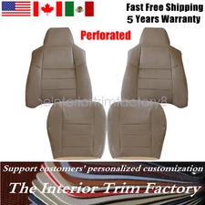 For 2002-2007 Ford F-250 Lariat Perforated Leather Seat Cover Replacement - Tan