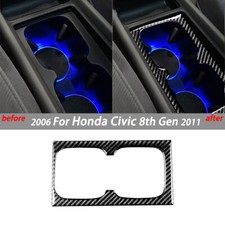 Console Water Cup Holder Cover Trim Carbon Fiber For 2006-11 Honda Civic 8th Gen Console Water Cup Holder Cover Trim Carbon Fiber For 2006-11 Honda Civic 8th Gen