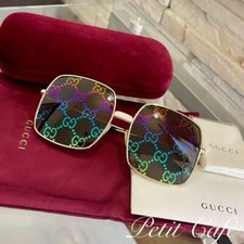 Gucci GG Rainbow Multi Color Unisex New Square Sunglasses Collection Popular