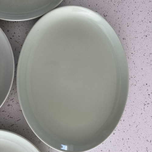 VTG Russel Wright IROQUOIS Oval Serving Platter 12.5" & 3 Dinner Plates Lettuce - Picture 2 of 6