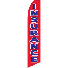 Insurance Red 2 1/2 ft X 11 1/2 ft Polyester Swooper Flag
