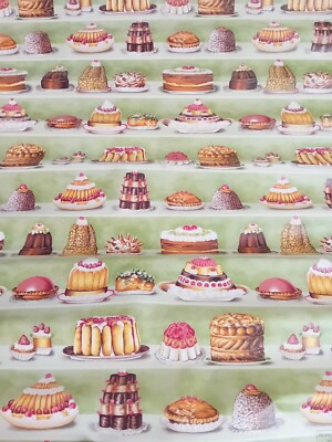 Vintage Pierre Frey Gourmandise Geschenkpapier von Caspari Kuchen Paris Frankreich