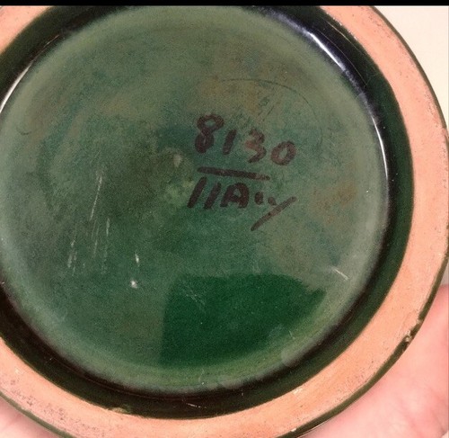 MCM Green Glazed Studio Pottery Ceramic Textured Curvy VTG Vase Italy - Picture 5 of 6