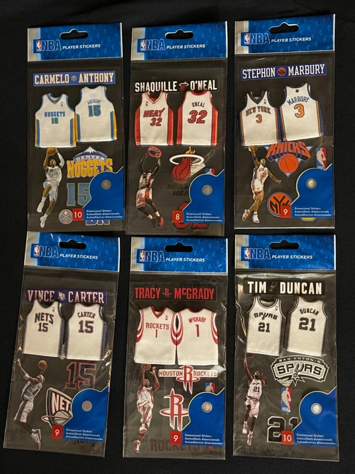 Officially Licensed Vintage NBA Uniform Scrapbook Sticker Decals - Image 2 of 2