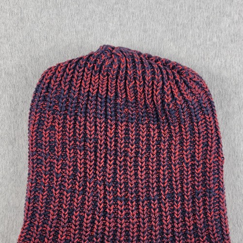 Love Your Melon Beanie Adult Red Blue Chunky Knit Slouchy Cotton Made In USA - Picture 2 of 8