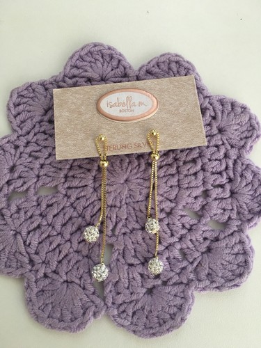 Isabella M Boston 925 Silver Earrings Gold Plated Retail $48 - Picture 9 of 11