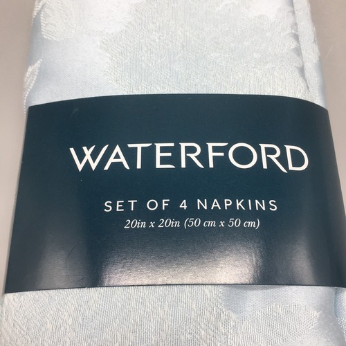 x12 WATERFORD Blue Floral Hydrangea Jacquard Napkin Set Cloth Flowers Easter NEW - Picture 6 of 9