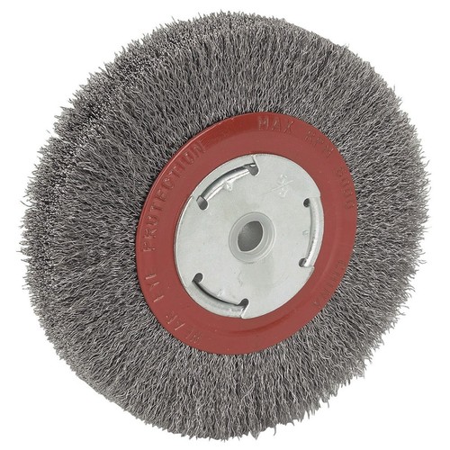 RUEDA DE CEPILLO DE ALAMBRE REDONDO DE ACERO DE 6" PULGADAS PARA AMOLADORA DE BANCO - Imagen 3 de 3