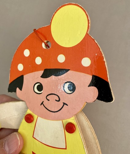 1970er Grossmann (?) Pilz-Männchen Hampelmann 18cm Vintage Deko Figur Defekt - 第 5/5 張圖片