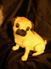 NIB dog figurine PUG female sitting 5.5" x 5.75" E  S Imports