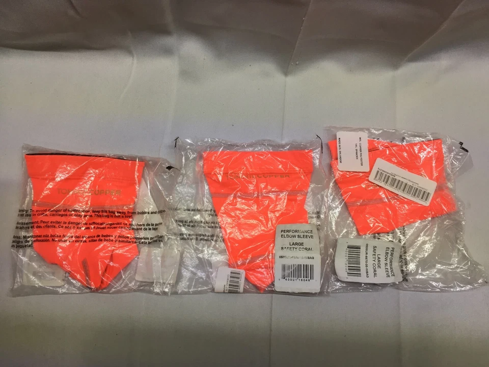 THREE (3) Tommie Copper Women's Performance Boost Elbow Sleeve  L/Safety Coral - Image 4 of 4