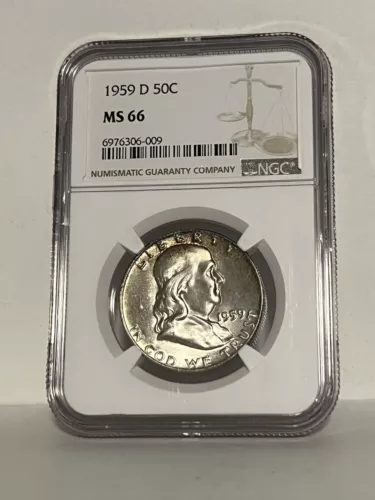 1959-D NGC MS66 Franklin Half Dollar 50c