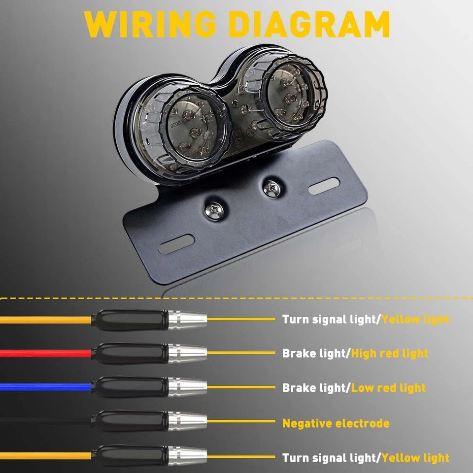 Luz trasera de freno doble LED para Honda Shadow VLX 600 VT750 1100 Foto 2 de 4