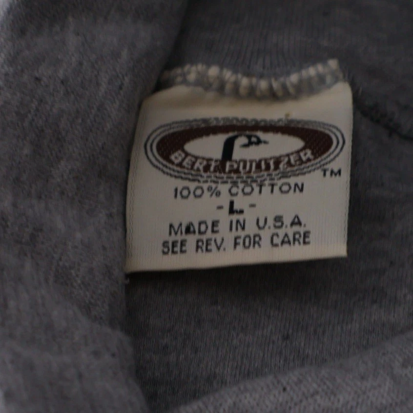 VTG Bert Pulitzer Cotton Turtle Neck Long Sleeve Shirt Gray Made USA Size Large - Image 3 of 4