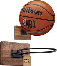 Basketball Holder Wall Mount, Solid Wood Ball Holder for Storage Soccer Volleyba