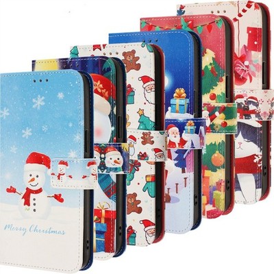 Santa Christmas Wallet Phone Case for OPPO A58 A78 A60 A38 A18 A54 A16 A3 A5 A98