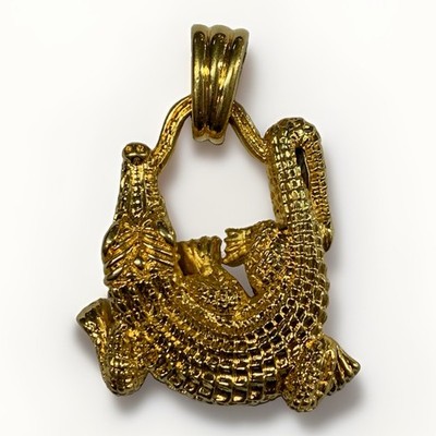 Barry Kieselstein Cord Gold Tone Alligator 1993 Pendant