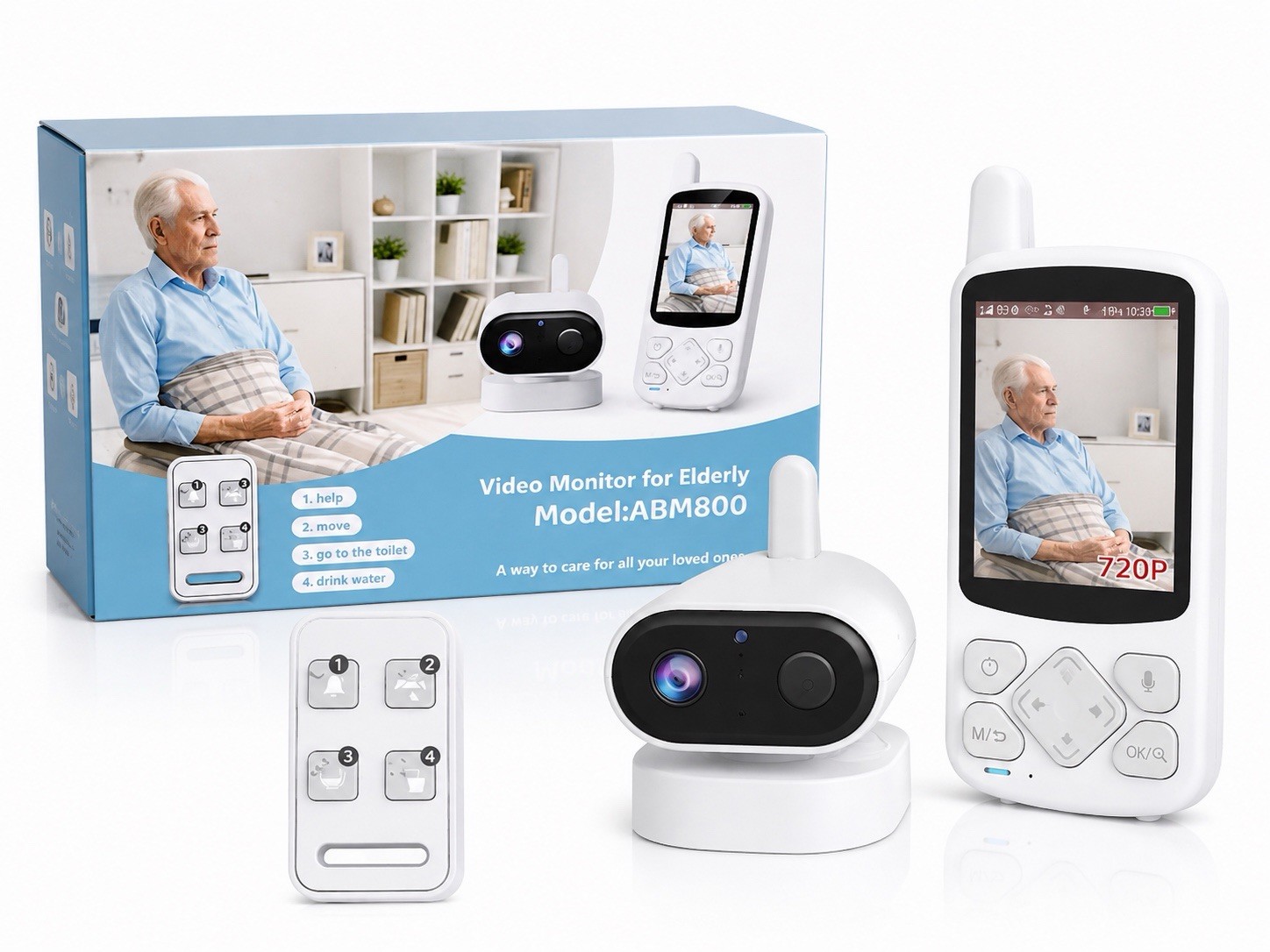 Baby Elderly Video Monitor Two Cameras Night Vision