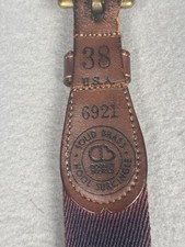 Vintage Dooney  Bourke Wool Surcingle Belt Size 38 Brown Leather Brass USA Made