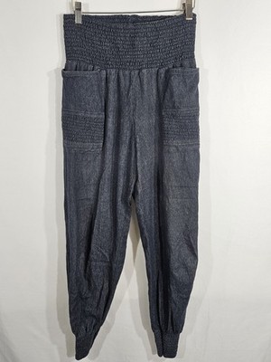 Una Pluma Cozy Joggers Organic Cotton  Pants Pockets Unapluma Size L