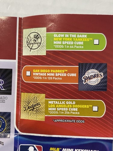 MLB Mini Keychain Speed Cubes - Picture 2 of 3