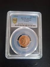 1911 half gold sovereign PCGS AU55.