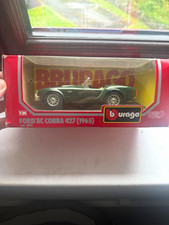 Bburago 1:24 Ford AC Cobra 427 1965 Green Diecast Model Car Unopened Box