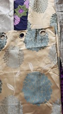 Pair of Gold Ring Top Eyelet Curtains 72 Long And 46”Wide.