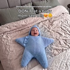 Crocheted Star-shaped Bodysuit Starfish Baby Sleeping Bag Newborn Baby Boy Girl
