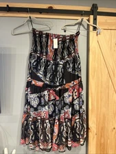 NWT City Chic XXL 24 Maxi Moody Bilbao Strapless Dress Boho Black Floral NEW