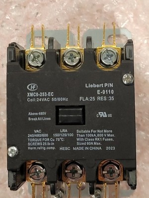 LIEBERT 123273P1 CUTLER  HAMMER XMC0-253-EC01P CONTACTOR 3 POLE FLA 25 RES:35