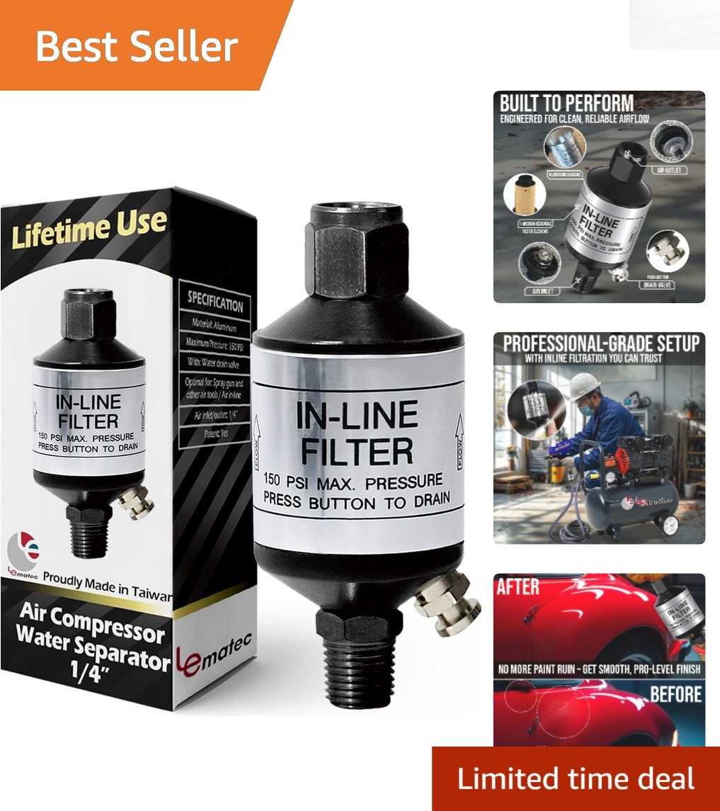 Moisture Separator With Easy Drain For Pneumatic Tools