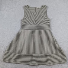 Charlotte Russe Dress Women L Sage Green Geometric Crochet Fit Flare BD1033
