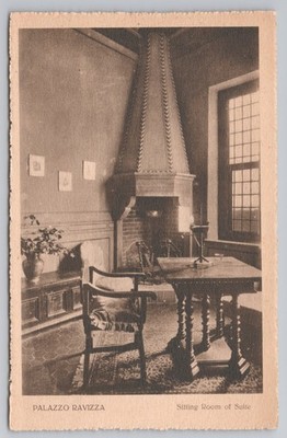 Palazzo Ravizza Suite Sitting Room in Rome Italy c1930s Postcard