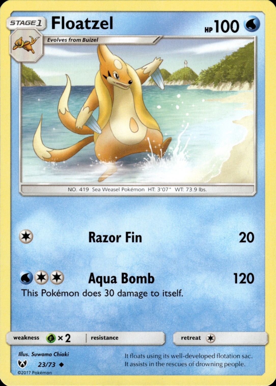Pokemon TCG Card Floatzel Shining Legends 23/73