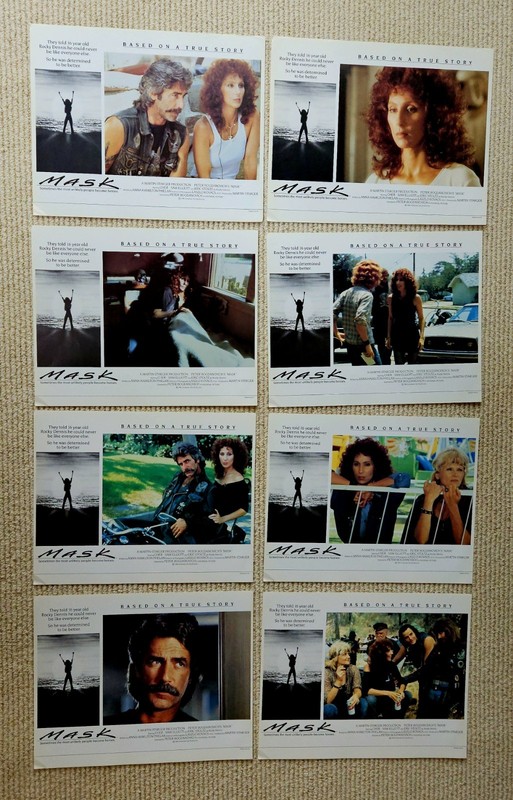 Mask 1985 Original 11x14 Lobby Card Set 8 cards CHER, Sam Elliott, Eric Stoltz