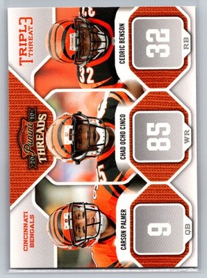 2010 Threads #10 Carson Palmer / Chad Ochocinco / C. Benson Triple Threat E25