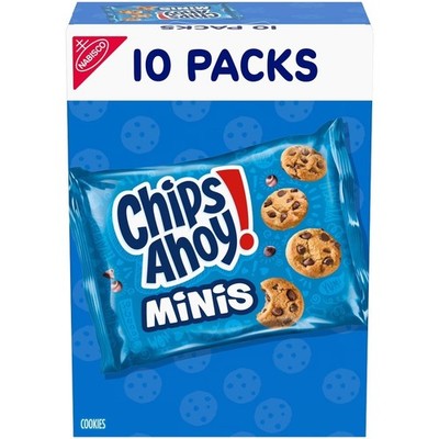 Mini Chocolate Chip Cookies Snack Packs, 10 Individually Wrapped Packs