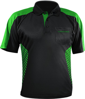 Harrows Vivid Black And Green XL Dart Shirt