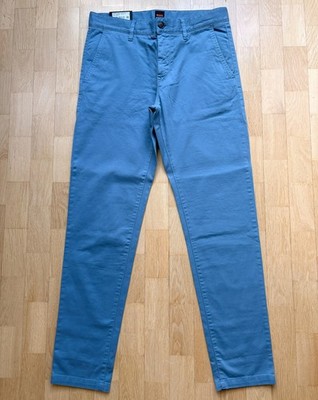 Hugo Boss Hose Chino Schino Taber-1 D Blau Hellblau W33 L34 NEU mit Etikett