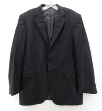 VINTAGE Burberry London Sport Coat Men 42 Blue Blazer Wool Pinstripe Jacket USA