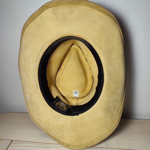 Sombrero de Vaquero Vintage Henschel BEIGE Gamuza Cuero Butch Cassidy Talla S EE. UU. - Imagen 8 de 11