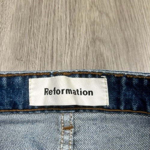 Reformation Fawcett Wide Leg Raw Hem Jean Solomon Women’s Size 28 Inseam 28.5” - Picture 6 of 16